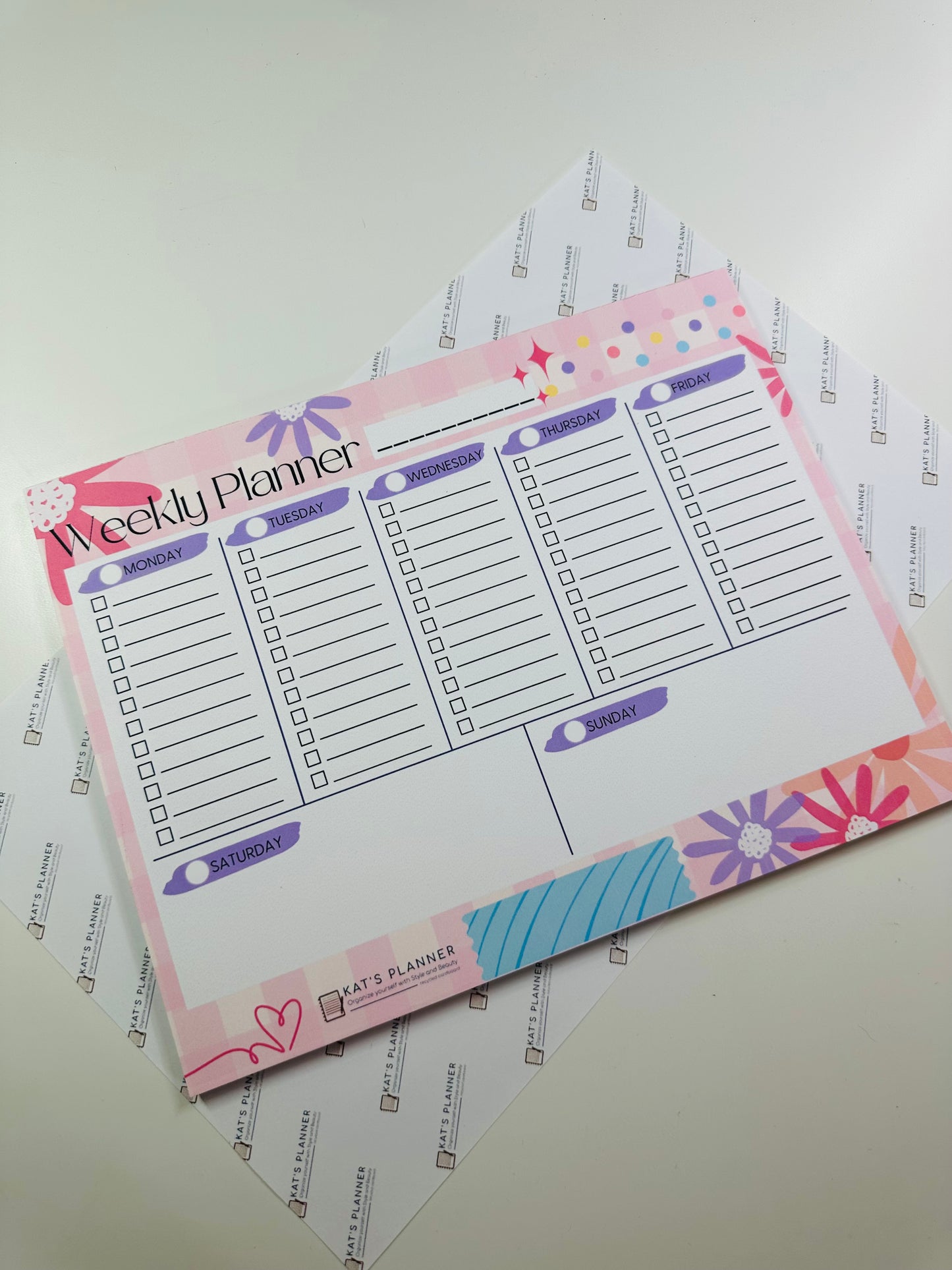 PINK VIBES Weekly Notepad