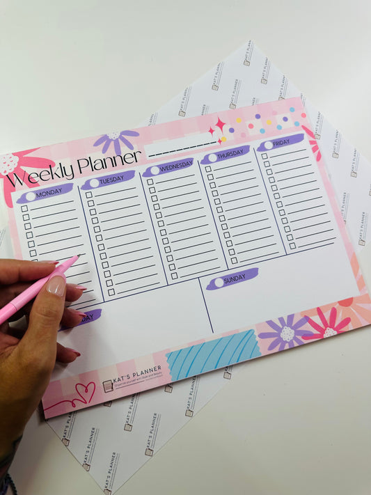PINK VIBES Weekly Notepad