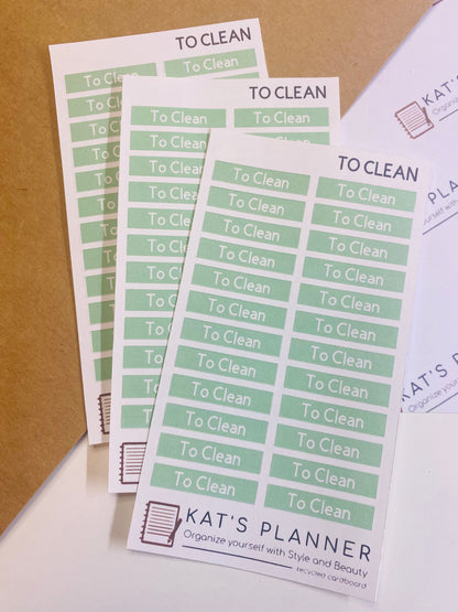 STICKERS “To Clean” (por limpiar)